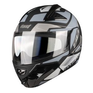 VAST SPORT-UP MAT BLACK WITH SILVER (WITH CHROME SILVER INNER SUNSHIELD)