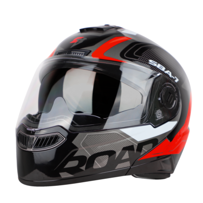 ROAD GLOSSY BLACK WITH RED (WITH INNER SUNSHIELD)