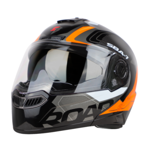 ROAD GLOSSY BLACK WITH ORANGE (WITH INNER SUNSHIELD)
