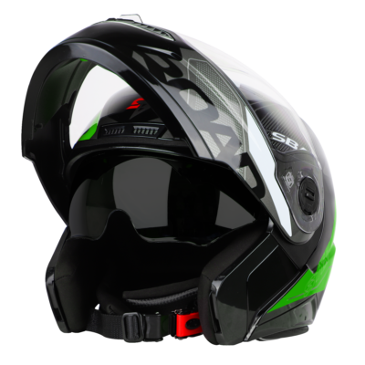 ROAD GLOSSY BLACK WITH GREEN (WITH INNER SUNSHIELD) - Image 4