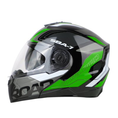 ROAD GLOSSY BLACK WITH GREEN (WITH INNER SUNSHIELD) - Image 3