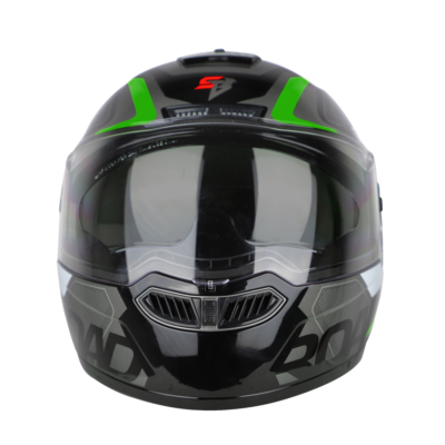 ROAD GLOSSY BLACK WITH GREEN (WITH INNER SUNSHIELD) - Image 2