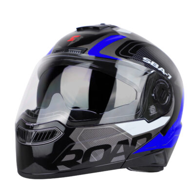 ROAD GLOSSY BLACK WITH BLUE (WITH INNER SUNSHIELD)