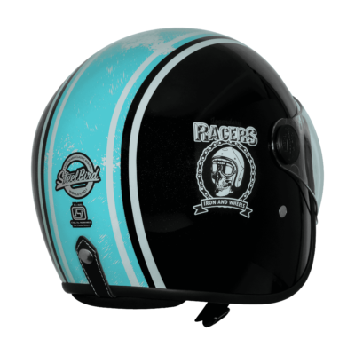 VINTAGE RACERS MAT BLACK WITH LIGHT BLUE - Image 5