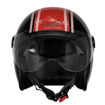 VINTAGE RACERS MAT BLACK WITH LIGHT RED - Image 3