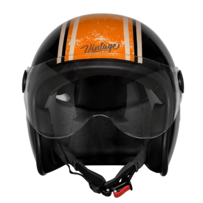 VINTAGE RACERS MAT BLACK WITH ORANGE - Image 3