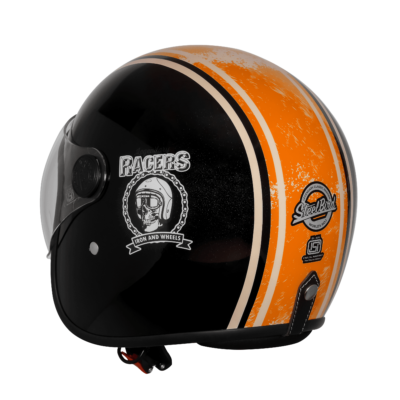 VINTAGE RACERS MAT BLACK WITH ORANGE - Image 5