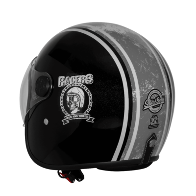 VINTAGE RACERS MAT BLACK WITH GREY - Image 4