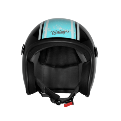 VINTAGE RACERS GLOSSY BLACK WITH LIGHT BLUE - Image 2