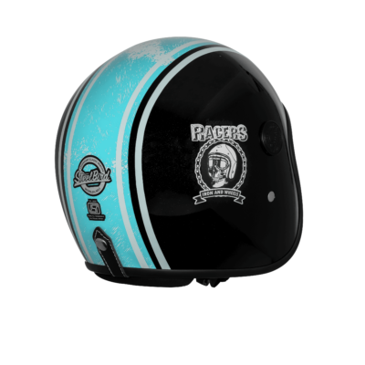VINTAGE RACERS GLOSSY BLACK WITH LIGHT BLUE - Image 5
