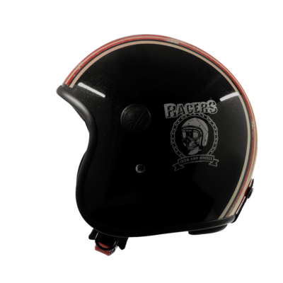 VINTAGE RACERS GLOSSY BLACK WITH LIGHT RED - Image 3
