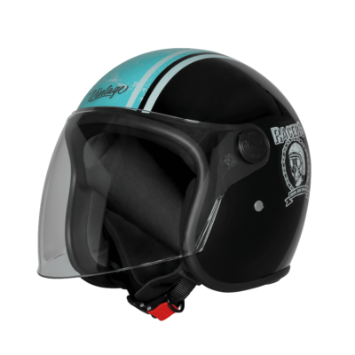 VINTAGE RACERS GLOSSY BLACK WITH LIGHT BLUE