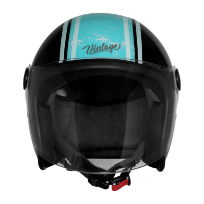 VINTAGE RACERS GLOSSY BLACK WITH LIGHT BLUE - Image 2