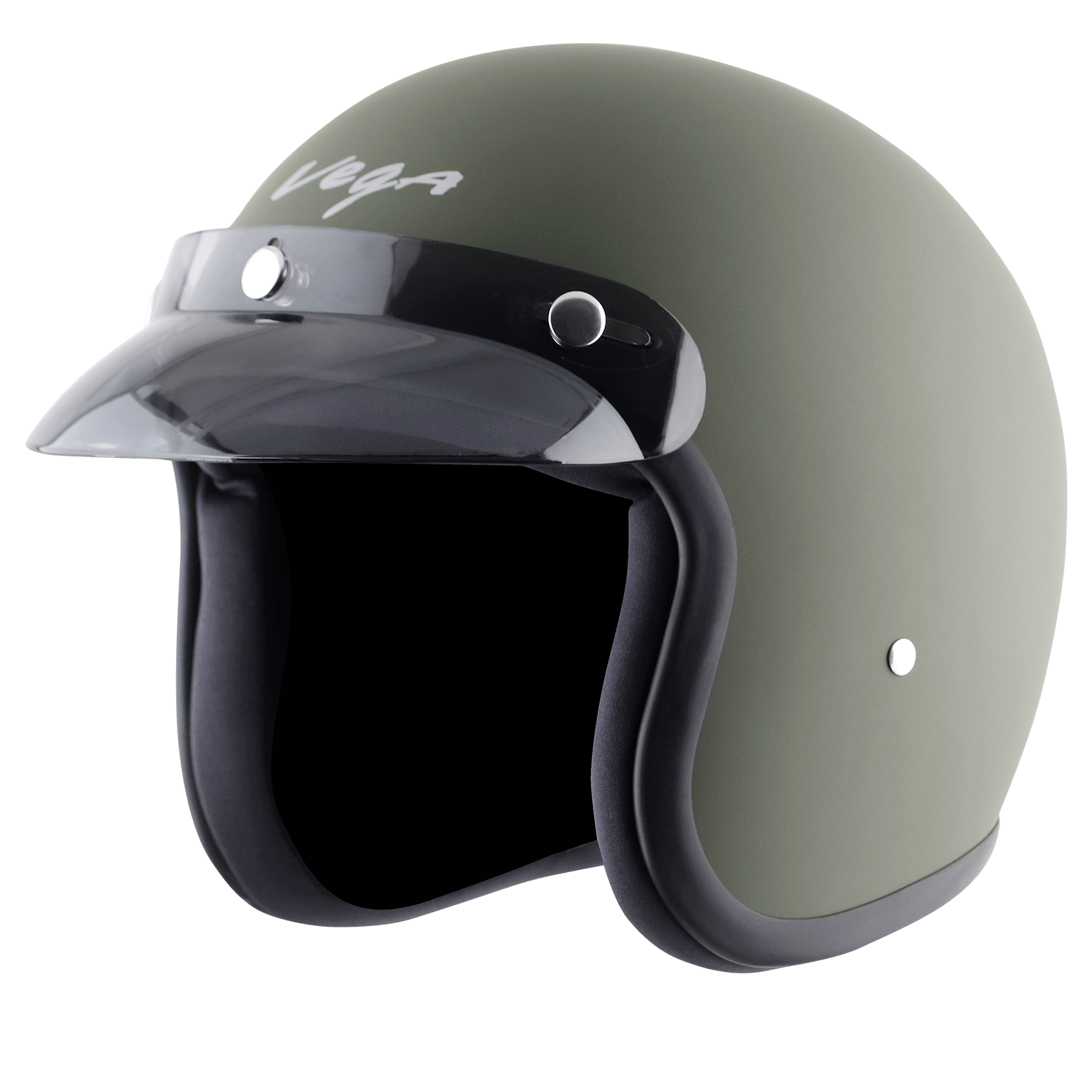 JET WITH PEAK HELMET DULL BATTLE GREEN