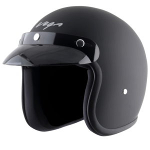 JET WITH PEAK HELMET DULL BLACK