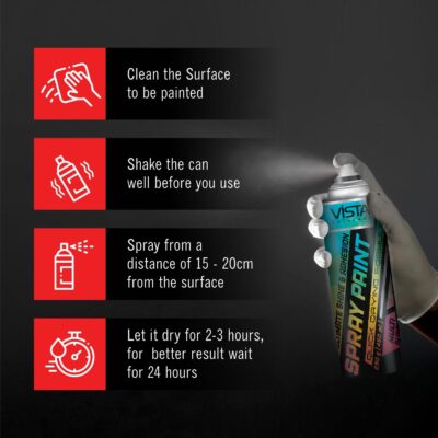 VISTA SPRAY PAINT BLACK GLOSSY 400 ml (290 g) - Image 5