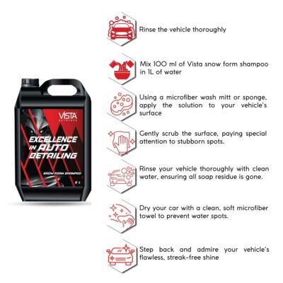 SNOW FOAM SHAMPOO 5L - pH BALANCE FORMULA, FOR CAR AND BIKE - Image 3