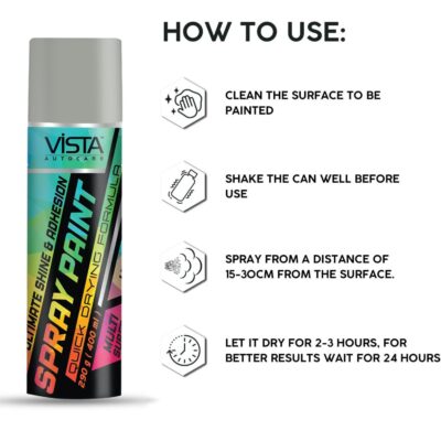 VISTA SPRAY PAINT BRIGHT CROME 400 ml (290 g) - Image 4