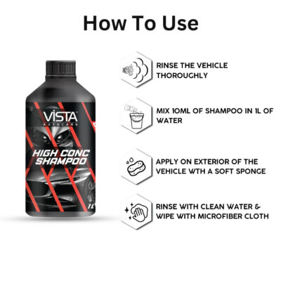 HIGH CONC SHAMPOO 1L - pH BALANCE FORMULA, FOR CAR AND BIKE - Image 5