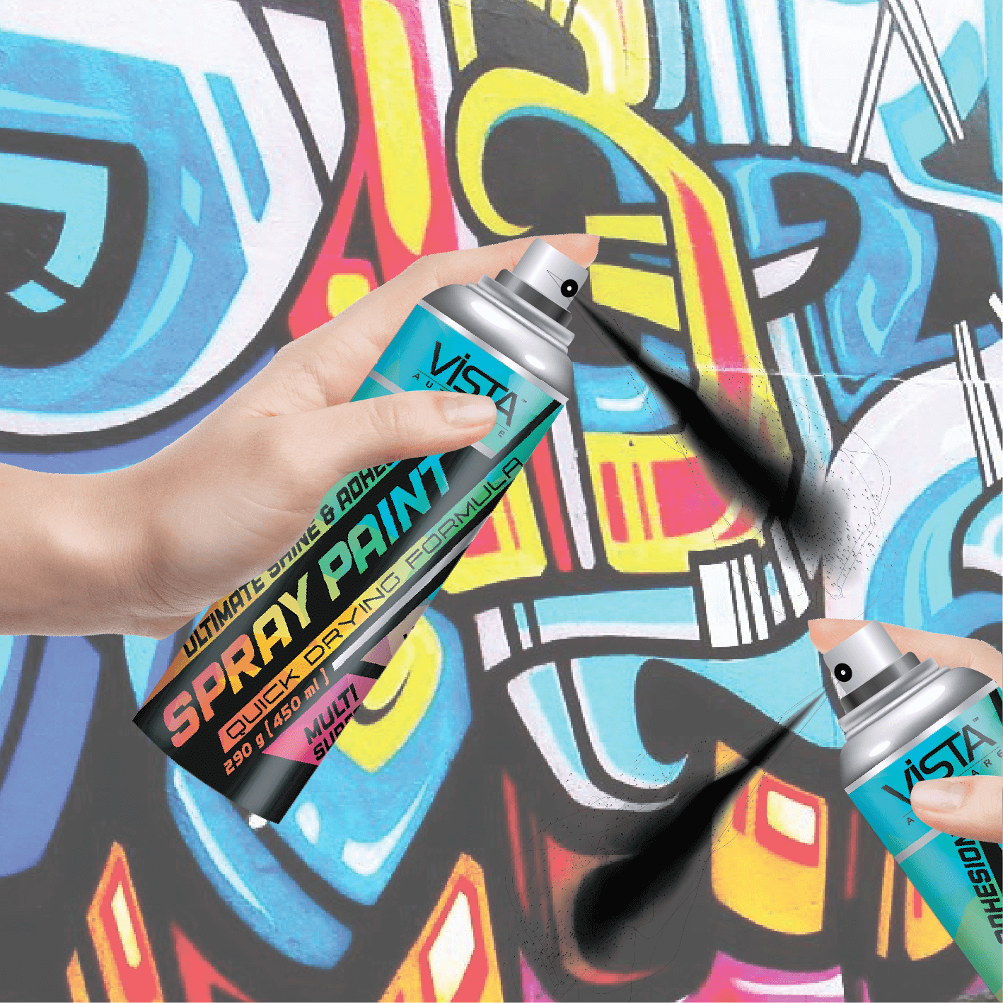 VISTA SPRAY PAINT BLACK MATTE 400 ml (290 g) - Image 7