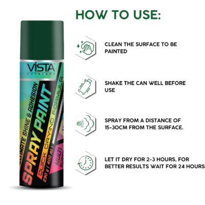 VISTA SPRAY PAINT DARK GREEN 400 ml(290 g) - Image 3
