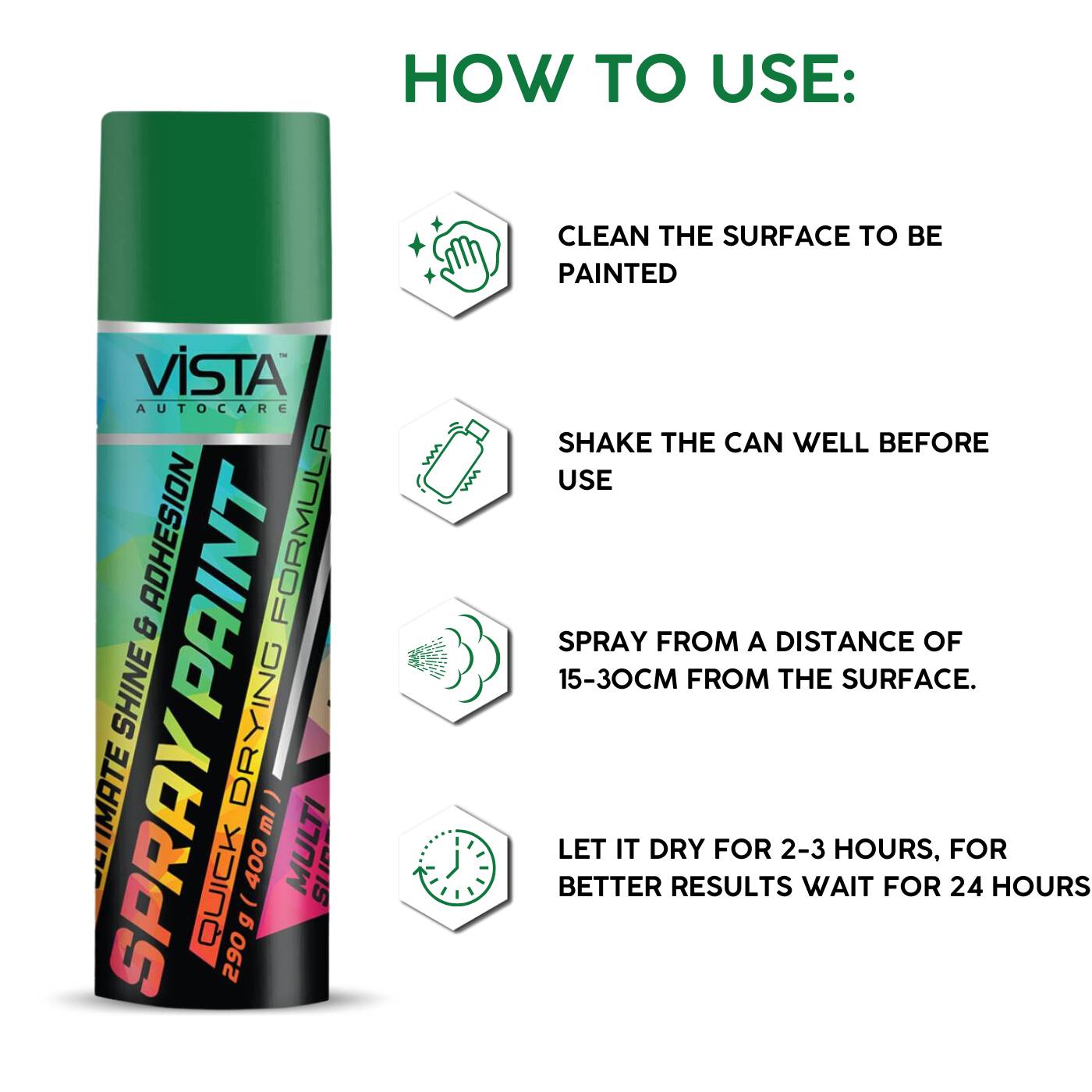 VISTA SPRAY PAINT MAGIC GREEN 400 ml (290 g) - Image 2