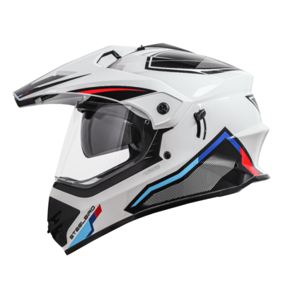 SBH-13 ISS RACER GLOSSY WHITE WITH RED