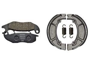 NIKAVI Front & Rear (Combo) Brake Pad + Brake Shoe Set Compatible for Honda Shine Latest Models