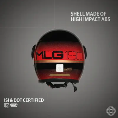 ROYAL ENFIELD JET OPEN FACE MLG NEO HELMET - BLACK & RED - Image 3