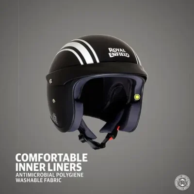 ROYAL ENFIELD SUN PEAK OPEN FACE LIGHTWEIGHT HELMET - MATT BLACK - Image 3