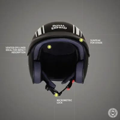ROYAL ENFIELD SUN PEAK OPEN FACE LIGHTWEIGHT HELMET - MATT BLACK - Image 2